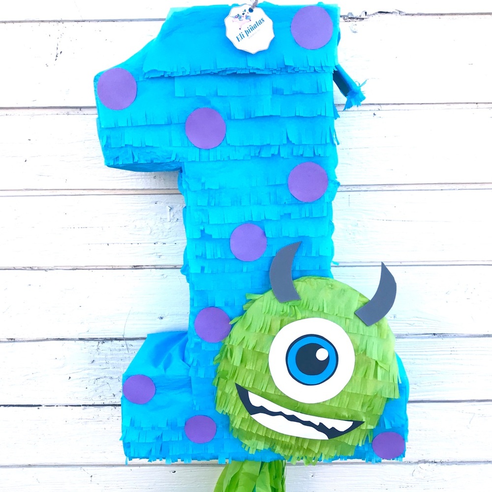 Handmade Monster Inc Number One piñata.